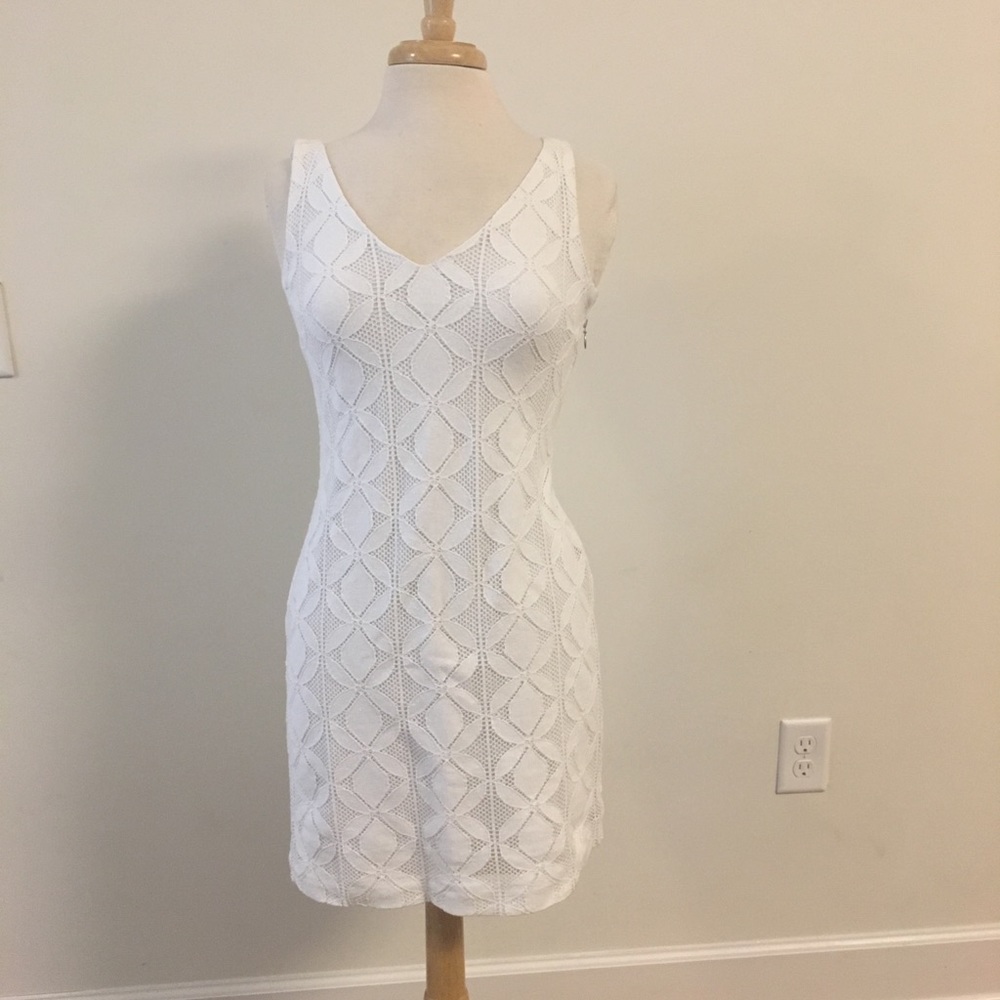 Banana republic white fitted dress